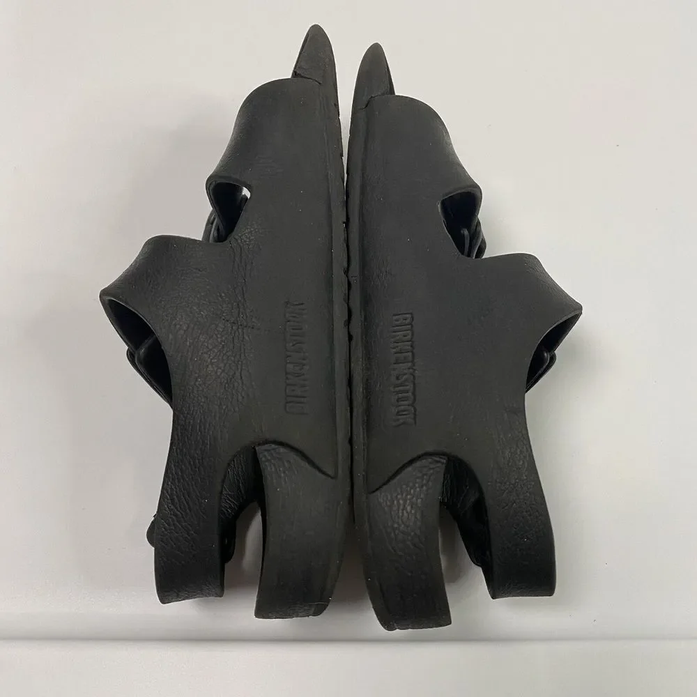 Birkenstock Milano‎ Eva Kids Black Rubber Slingback Sandals Size 28 US 10 - flaw